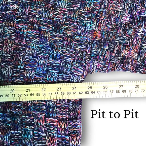 Elodie Multicolor Mohair Blend Chunky Knit Mock Neck Sweater Size M Cozy - Picture 7 of 9